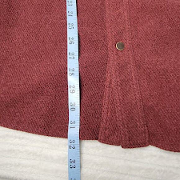 LL Bean Shirt Jacket Men’s XL Red Snap Fleece Shacket Elbow Patches Gorpcore - Picture 7 of 9